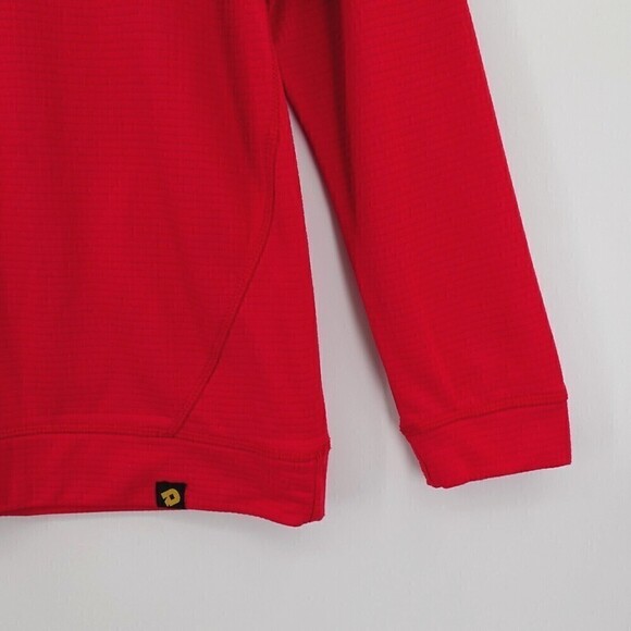 Demarini Baseball Shirt Mens Medium Red Raglan Heater Fleece Logo Pullover Top - Picture 7 of 13